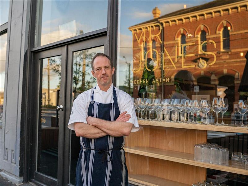 Chef Damien Jones outside Mr Jones