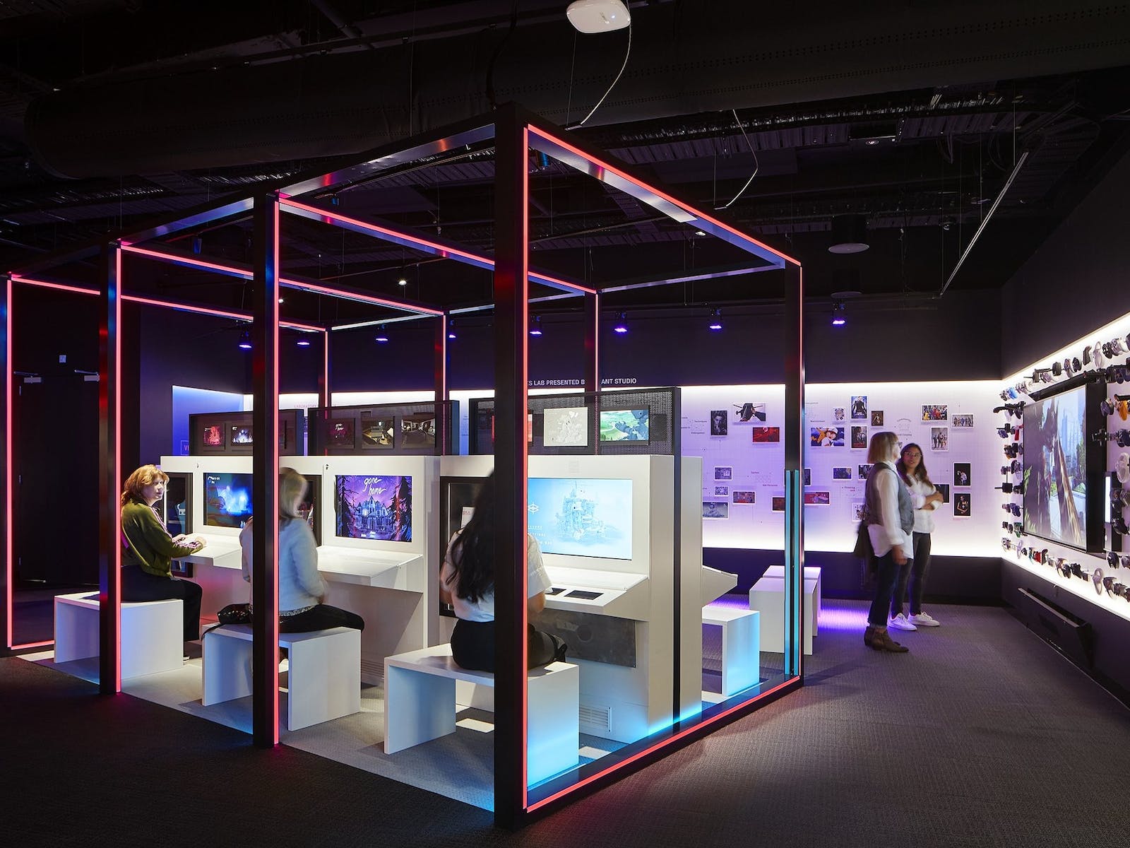 People playing videogames at The Story of the Moving Image