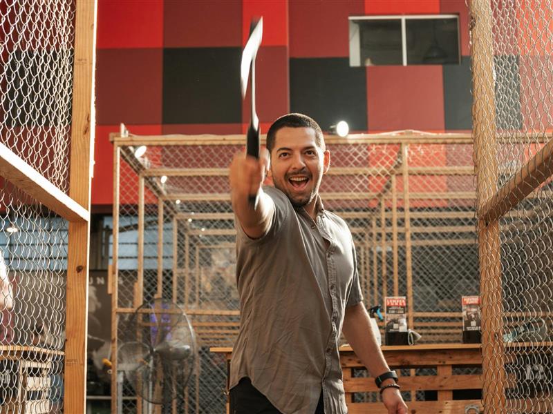Guy throwing an axe