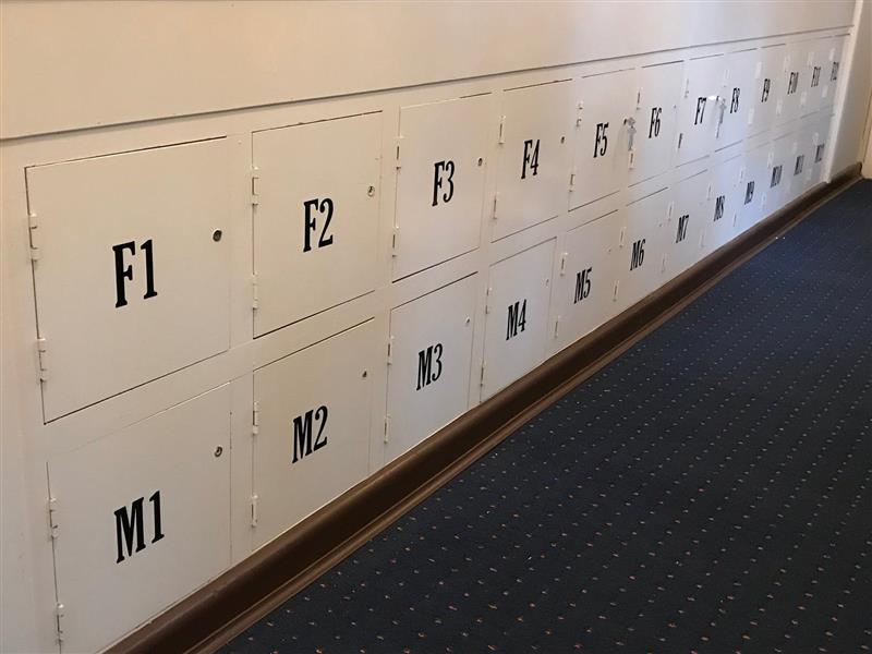 24 pharmacy pills cupboards labels F1-M24 for the hospital wards