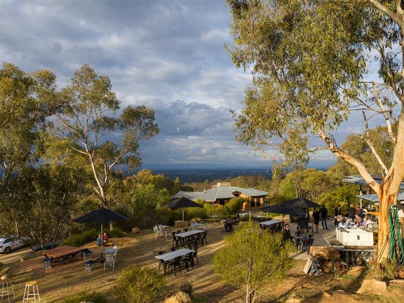 Incredible views to the Victorian Alps from Morrisons Winery