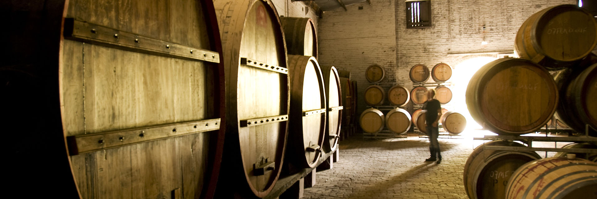 Wine barrels, All Saints Estate, Rutherglen, Victoria, Australia. Photo: David Hannah